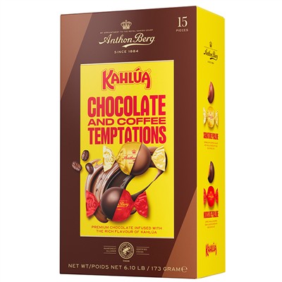 Anthon Berg  Kahlua Temptations milk and dark chocolates infused with coffee 173g