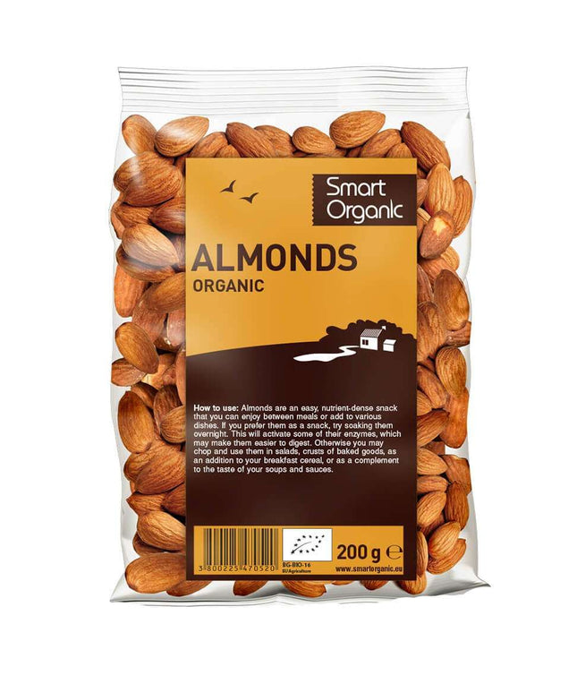 Smart Organic Almonds, Whole 200G