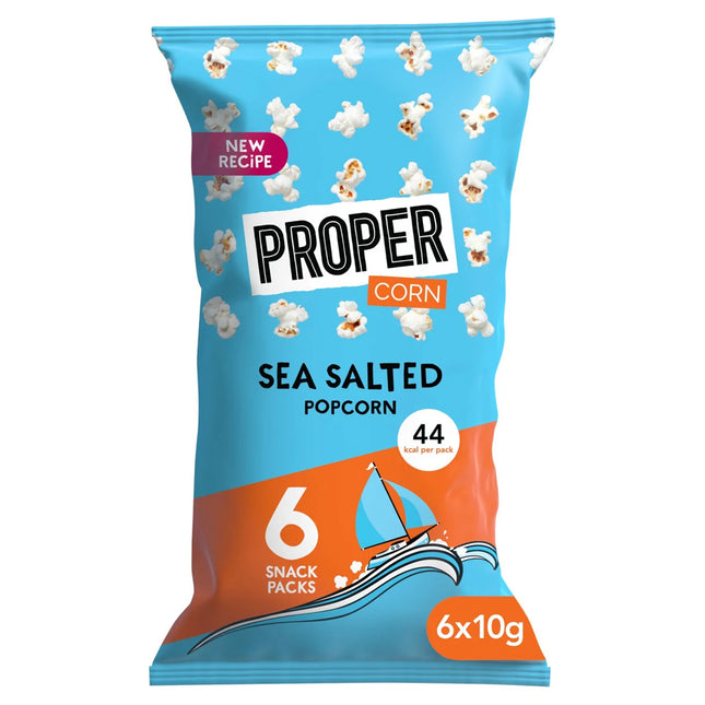 Proper Lightly Sea Salted Popcorn, 6 x 6 x 10g