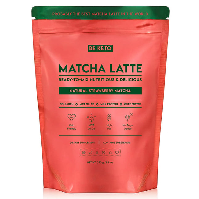 BeKeto Matcha Latte Natural Strawberry 250g