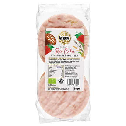 Biona Organic Strawberry Yoghurt Coated Rice Cakes 100g