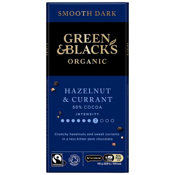 Green & Black's Organic Hazelnut & Currant 90g