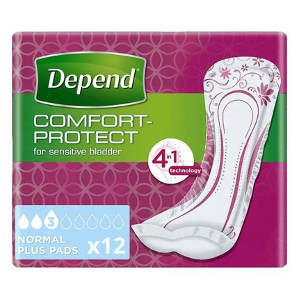 Depend Normal Plus Pads - 12 Pack