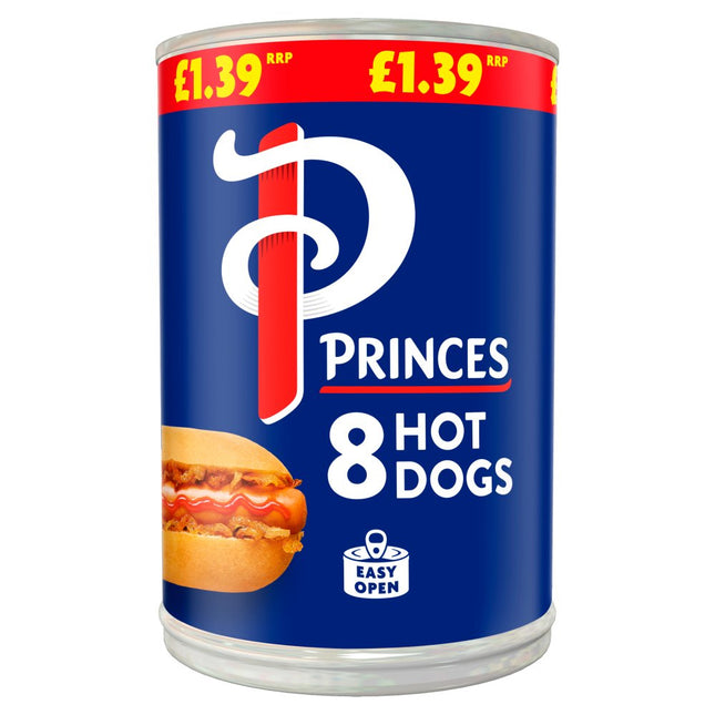 Princes Hot Dogs 8'S In Brine 400G PMP £1.39
