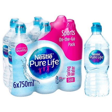 Nestle Pure Life Still Water Sports Cap Multipack 6 x 75cl