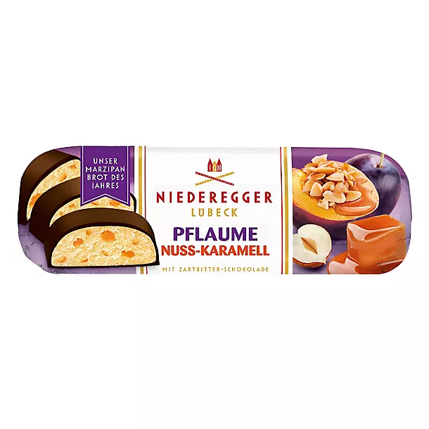Niederegger Loaf Of The Year Dark Chocolate Covered Marzipan Bar With Caramel, Hazelnuts And Plum Pi