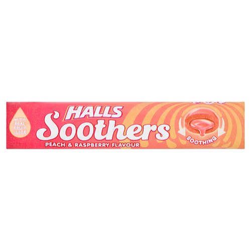 Halls Soothers Raspberry Peach 45g