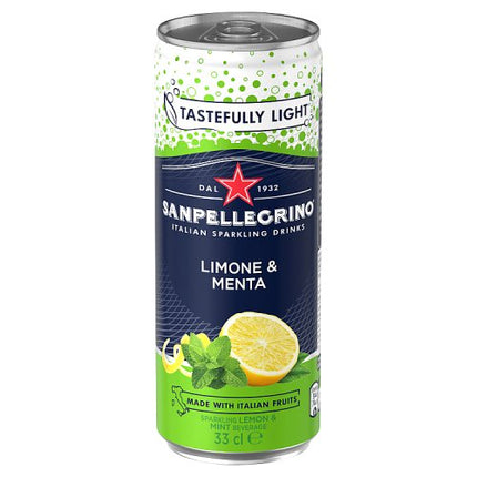 San Pellegrino Italian Sparkling Can Multipack Lemon & Mint 6 x 33cl
