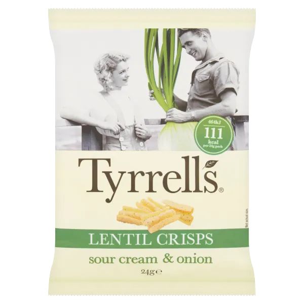 Tyrrells Lentil Sour Cream & Onion Crisps 24g