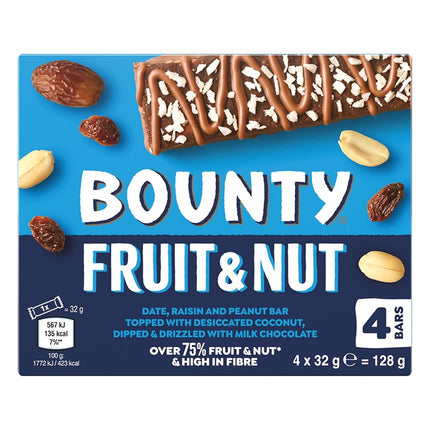 Bounty Fruit & Nut NHFSS 4 Pack 10x4x32g 128g