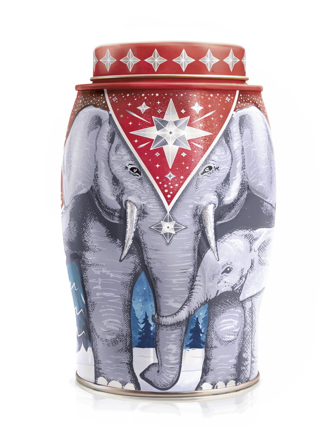 Williamson Tea Large Elephant Winter Star Containing English Breakfast 40 Teabags 100g