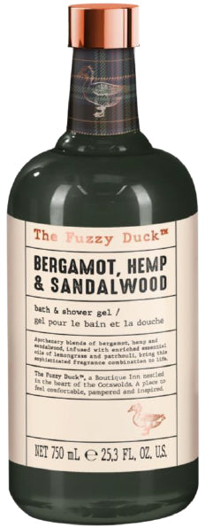 The Fuzzy Duck Bergamot, Hemp & Sandalwood Men'S Luxury Bath & Shower Gel Gift 834g