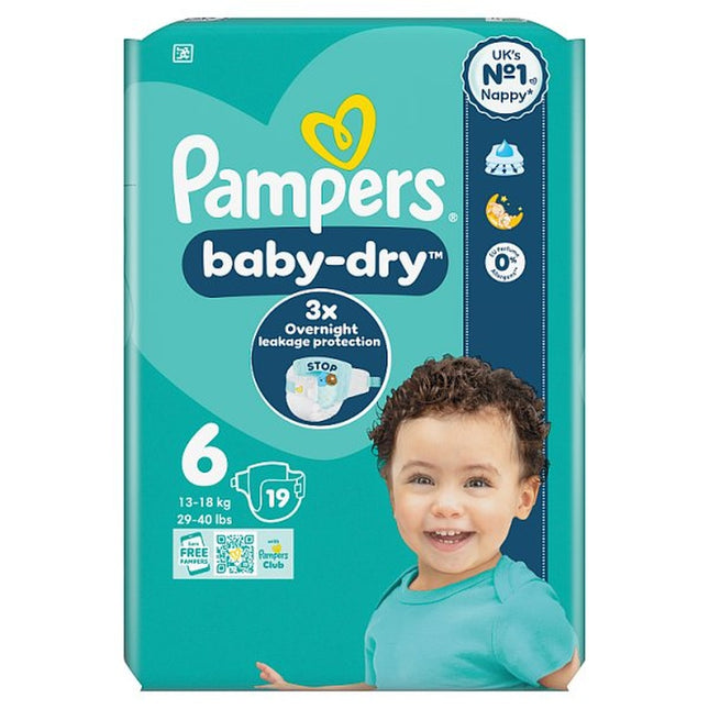 Pampers Baby Dry Taped Carry Pack Size 6 19S