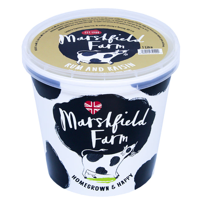 Marshfield Farm Real Dairy Ice Cream Rum & Raisin 1l