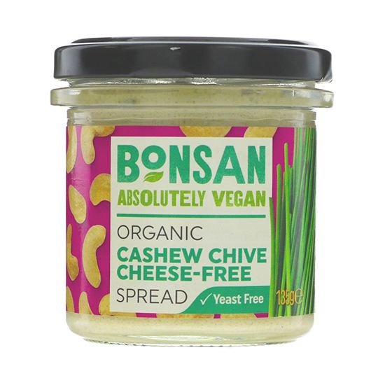 Bonsan Organic Cashew Chive, Cheese-Free Spread Vegan 135g