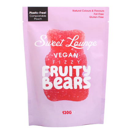 Sweet Lounge Vegan Fizzy Fruity Bears Pouch 130g