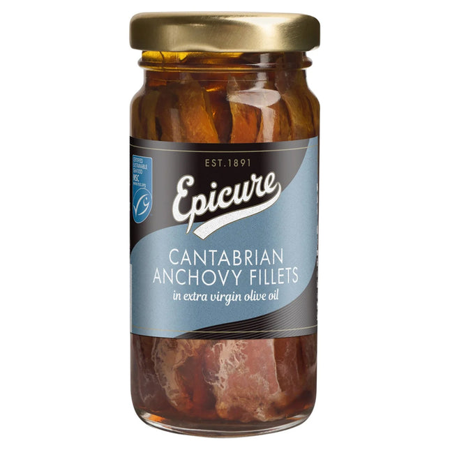Epicure Anchovy Fillets in EVOO (MSC) 100G