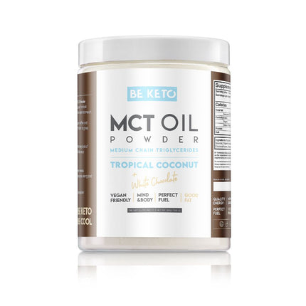 BeKeto MCT Oil Powder Tropical Coconut + White Chocolate 300g