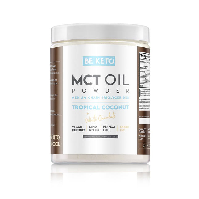 BeKeto MCT Oil Powder Tropical Coconut + White Chocolate 300g
