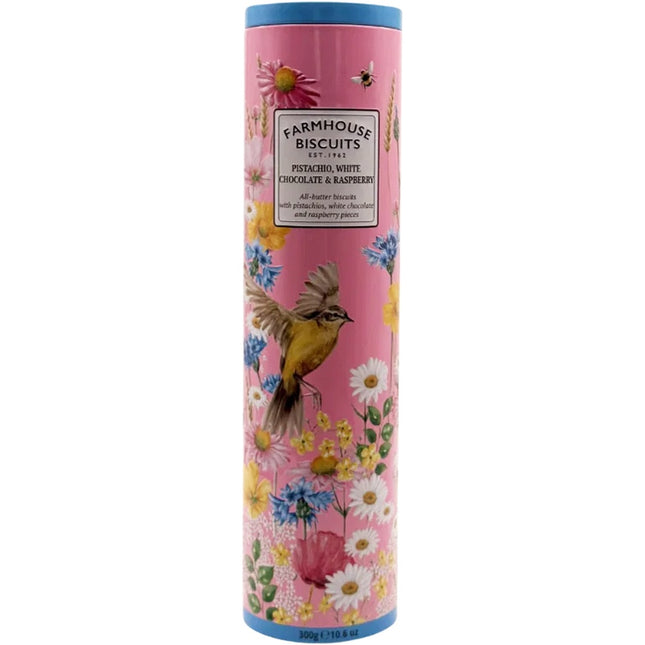 Farmhouse Biscuits Luxury All Butter Birds in Bloom Pistachio, White Choc & Raspberry 300g