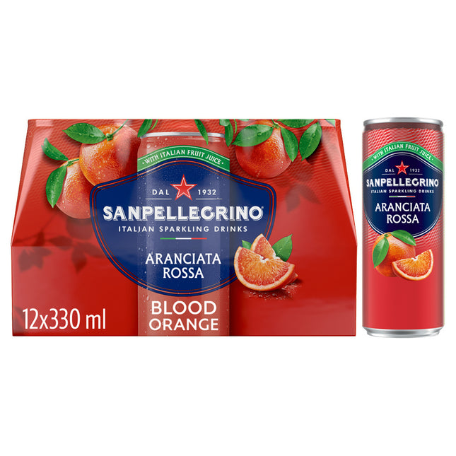 San Pellegrino Italian Sparkling Can Aranciata Rossa 33cl