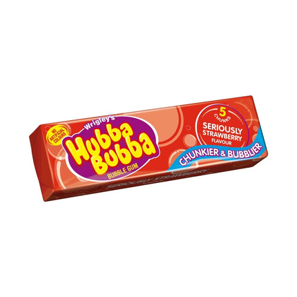 Hubba Bubba Seriously Strawberry Bubblegum 5 Chunky Chews 35g