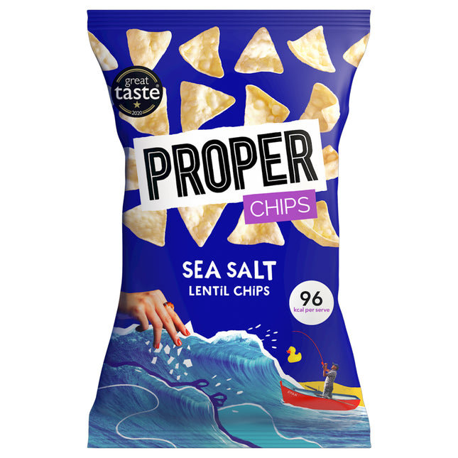 Proper Sea Salt Lentil Chips, 8 x 85g