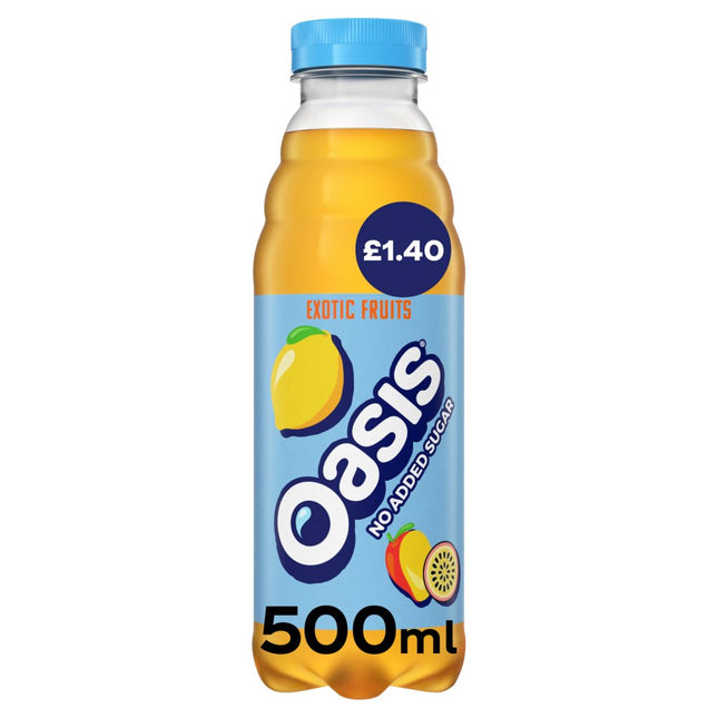 Oasis Zero Exotic Fruits PMP £1.40 500ml