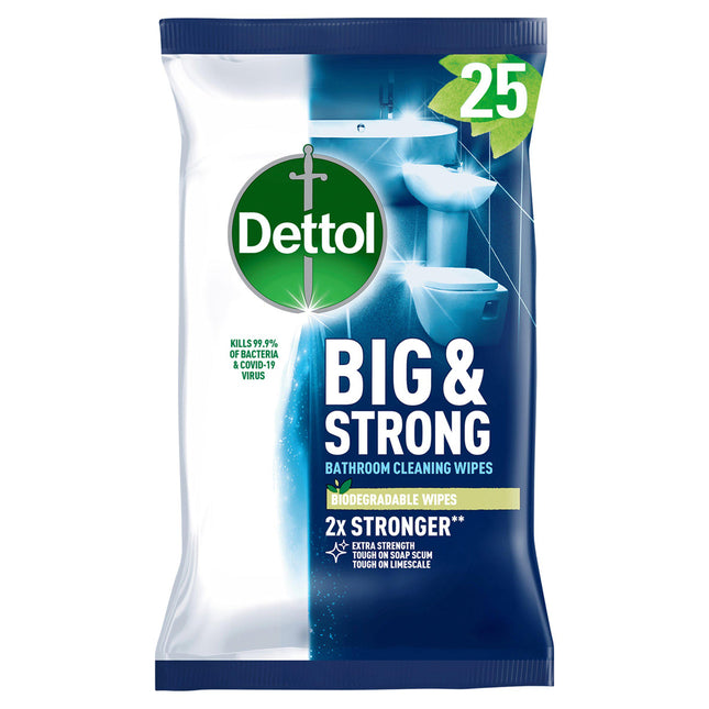 Dettol Big & Strong Bathroom Bio Wipes 25s