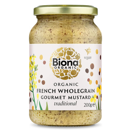 Biona Organic French Wholegrain Mustard Traditional 200g