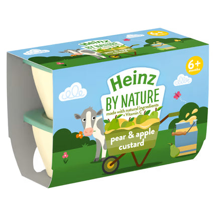 Heinz Pear & Apple Custard 4pk 100g