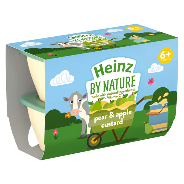 Heinz Pear & Apple Custard 4pk 100g