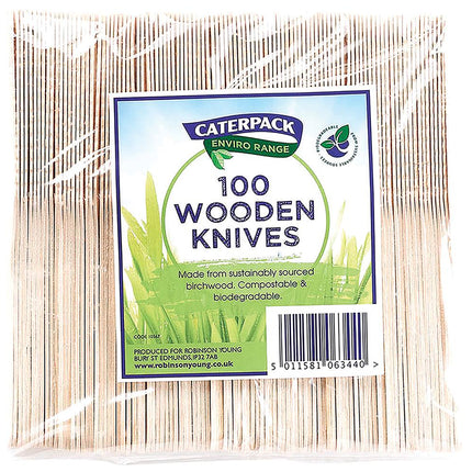 Caterpack Enviro Wooden Knives 100s