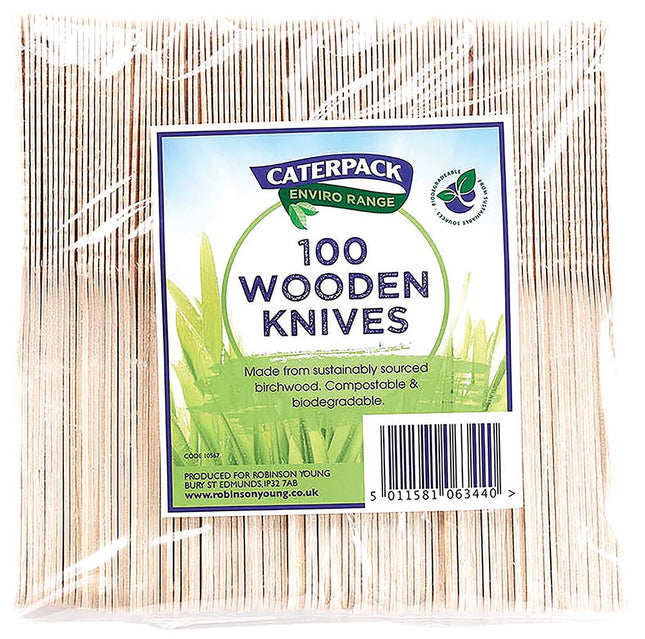 Caterpack Enviro Wooden Knives 100s