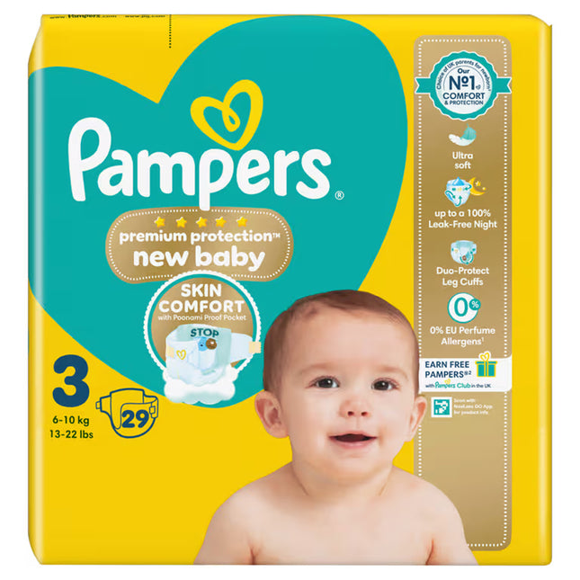Pampers Premium Protection New Baby Size 3 Carry Pack 29s