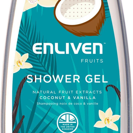 Enliven Naturals Shower Gel 500ml Coconut Vanilla