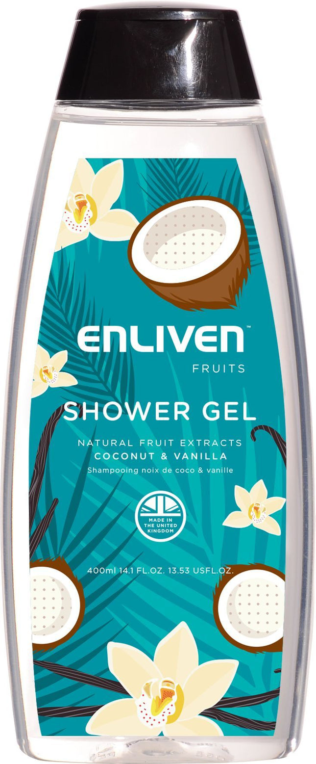 Enliven Naturals Shower Gel 500ml Coconut Vanilla
