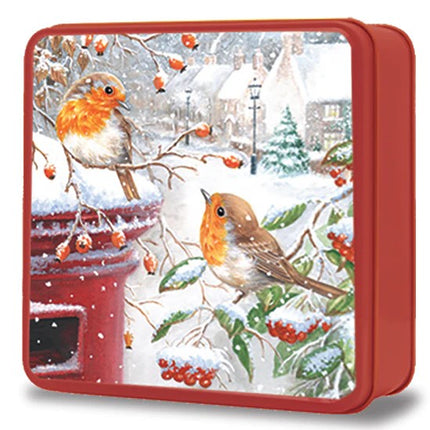 Grandma Wild's Embossed Robins with a Post box Tin 6 x 160g