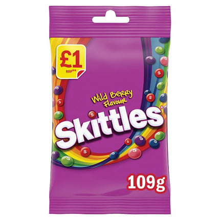Skittles Wild Berry Sweets Treat Bag £1.00 PMP 109g
