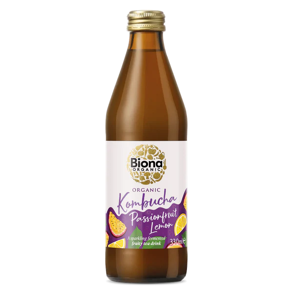 Biona Kombucha Passionfruit Lemon Organic 330ml