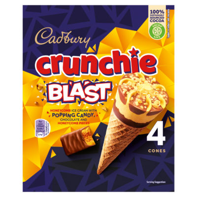 Cadbury Crunchie Cones 4Pk 4X100ML