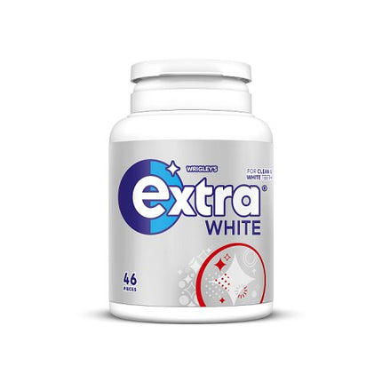 Extra White Chewing Gum Sugar Free Bottle 46 Pieces 64g