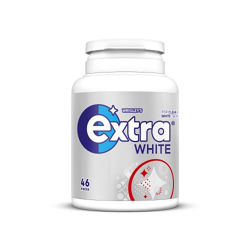 Extra White Chewing Gum Sugar Free Bottle 46 Pieces 64g
