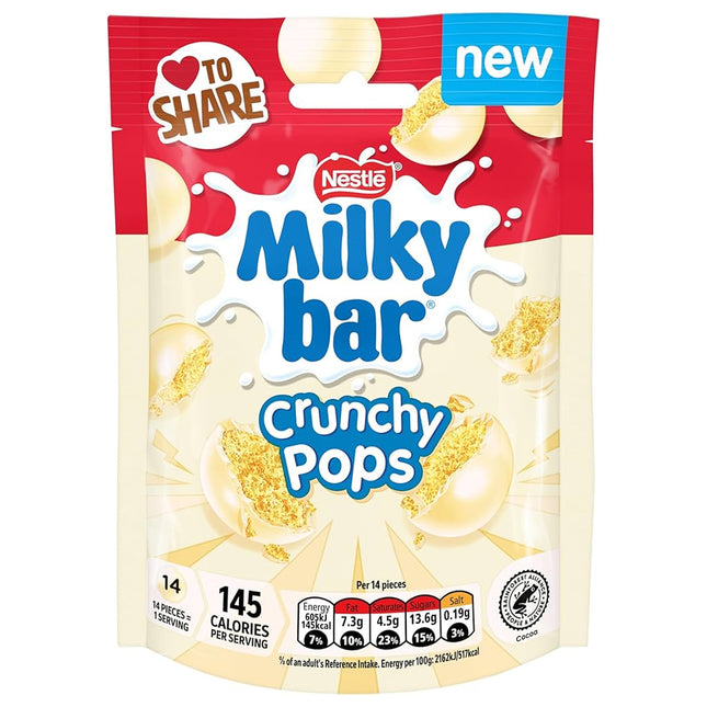 Milkybar Crunchy Pops Pouch 90g