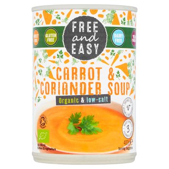Free And Easy Organic Low Salt Carrot & Coriander Soup 400g