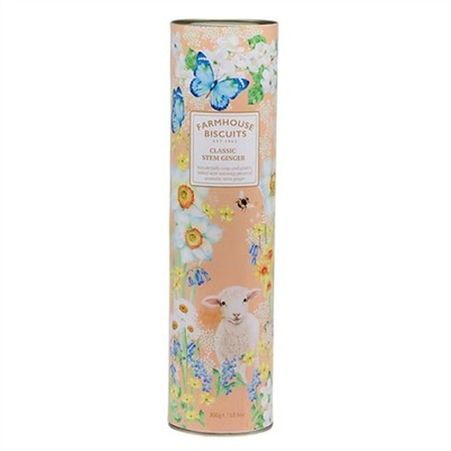 Farmhouse Biscuits English Garden Stem Ginger Peach Lamb Tube 300g