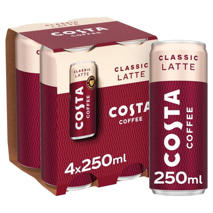 Costa Coffee Latte 4pk 250ml