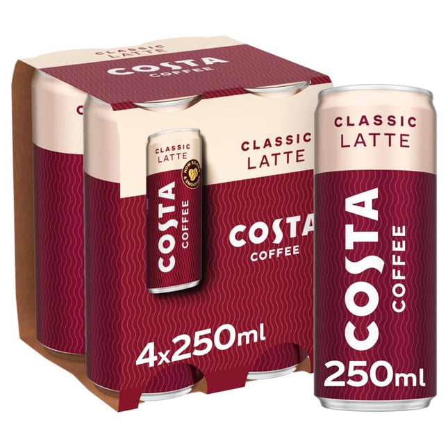 Costa Coffee Latte 4pk 250ml