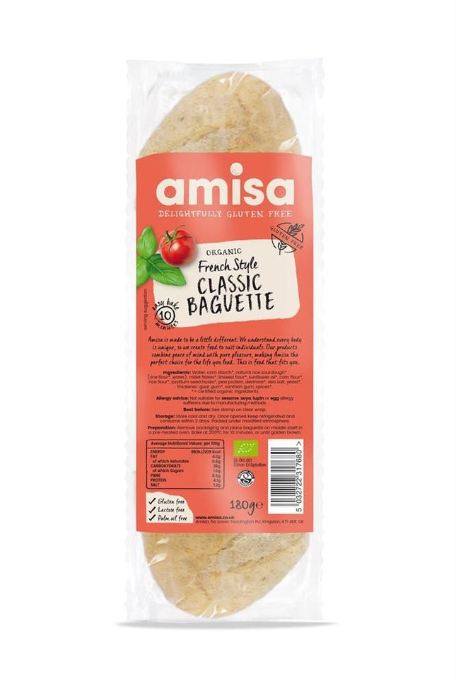 Amisa Organic Gluten Free French Style Classic Baguette 180g
