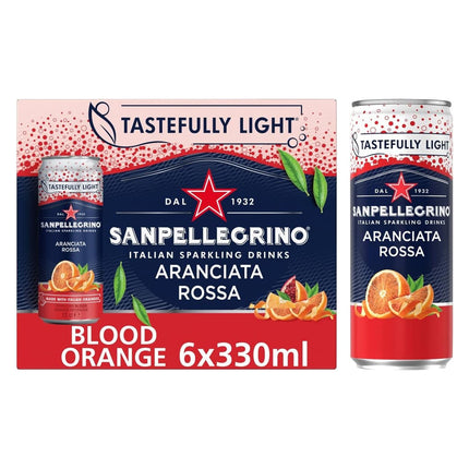 San Pellegrino Italian Sparkling Can Multipack Aranciata Rossa 6 x 33cl